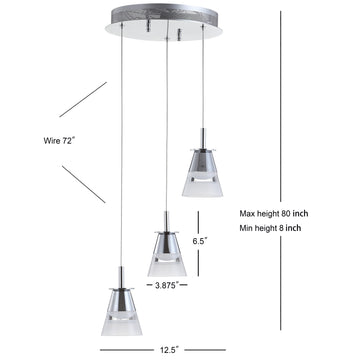Alain Adjustable Metal Integrated LED Pendant